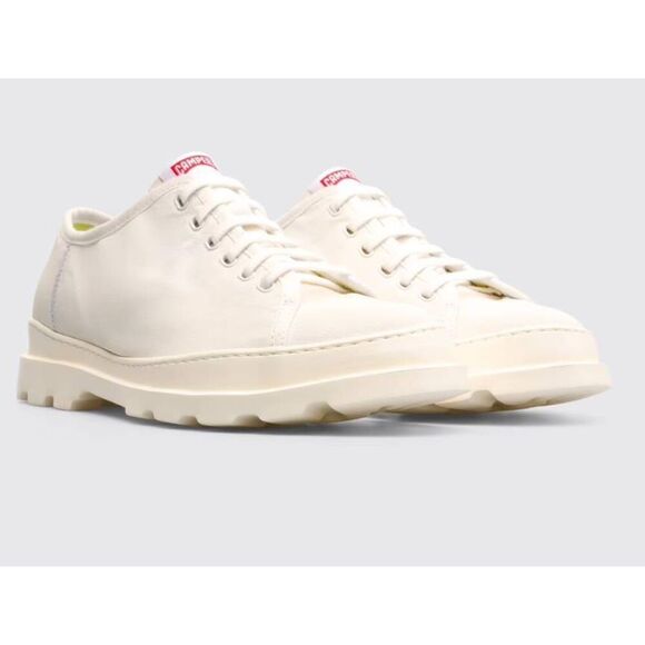 CAMPER BRUTUS CREAM CANVAS FASHION LIGHTWEIGHT SNEAKERS SHOES MENS 12 NEW - Picture 1 of 5